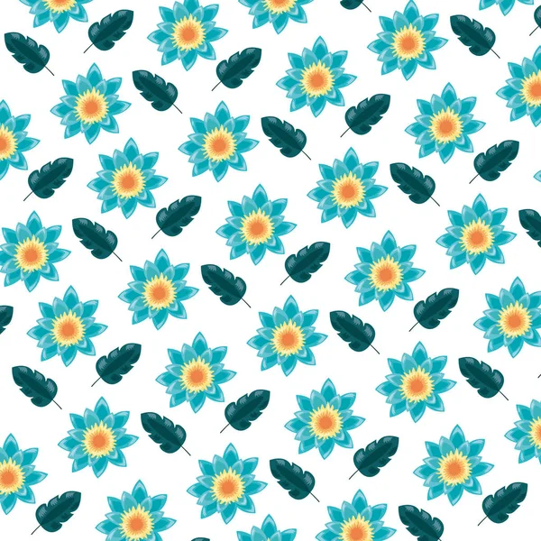 Flores hojas follaje decoración fondo — Vector de stock