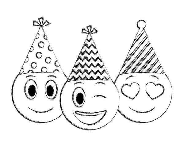 Emoticon birthday celebration — Stock Vector