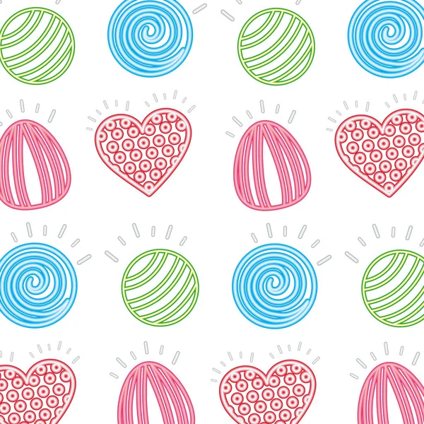 Sweet candies bonbons delicious pattern — Stock Vector