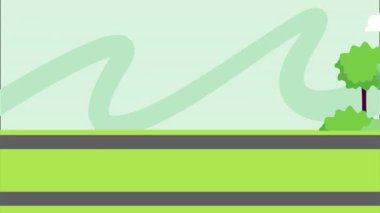 Park manzara sahne, 4k video animasyon