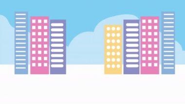 Şehir avatar karakter akıllı telefon ile işadamı