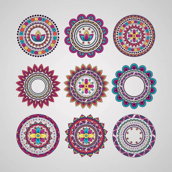 Mandala decoração floral design étnico — Vetor de Stock