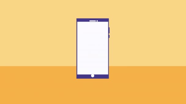 Dispositivo de smartphone com animação de tempo de ampulheta — Vídeo de Stock