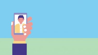 akıllı telefon avatar karakter işadamı