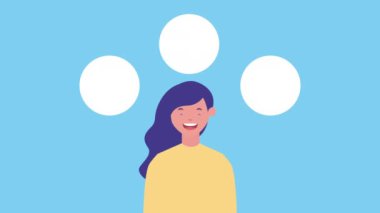 Ekonomi simgeleri avatar karakter ile iş kadını