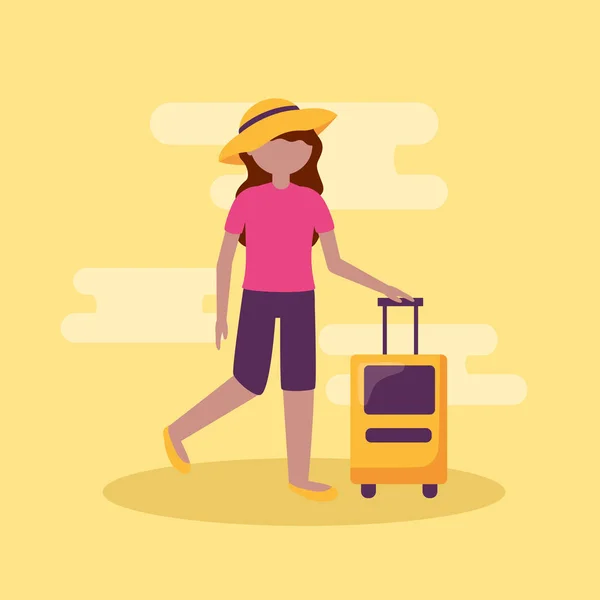 Personas y viajes de diseño plano — Vector de stock