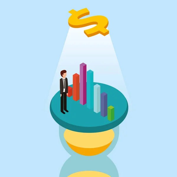 Money icon and businessman design — Stock Vector