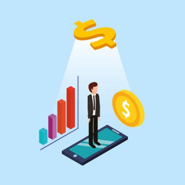 Para simgesi ve işadamı tasarımı