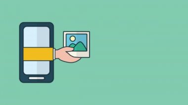 El ve resim ile akıllı telefon cihazı