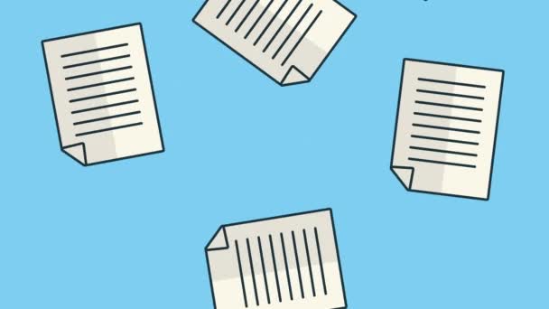 documents papier fichiers animation pluie 