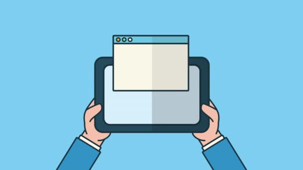 Dispositivo tablet com modelo de envio — Vídeo de Stock