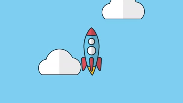 Rocket launcher start up animation — Stock Video