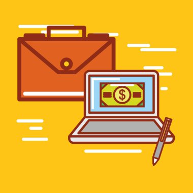 Sarı arka plan tasarımı üzerinde para simgesi