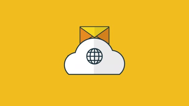 Tecnología de email marketing con computación en la nube y archivos — Vídeos de Stock