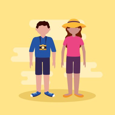 insanlar ve seyahat düz tasarım