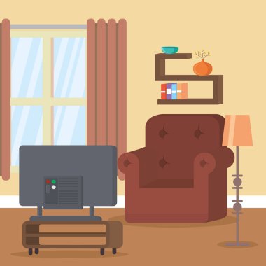 oturma odası düz görüntü tasarım