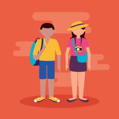 insanlar ve seyahat düz tasarım