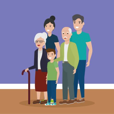 insanlar aile düz tasarım görüntü