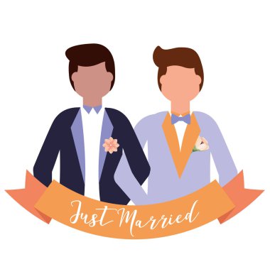 Gay düğün çift vektör tasarım