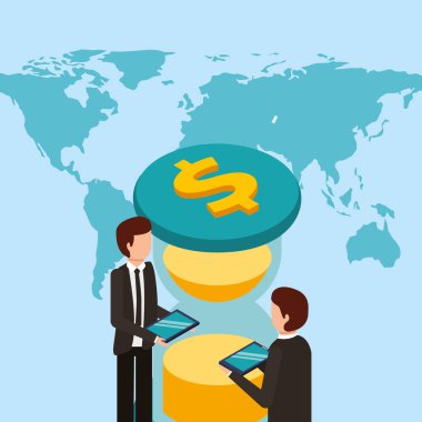 Para simgesi ve işadamı tasarımı