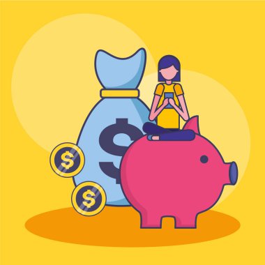 Para ve mali simge seti tasarımı