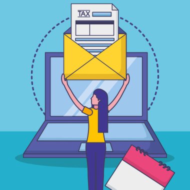 Vergi vektör tasarımı ile avatar kadın