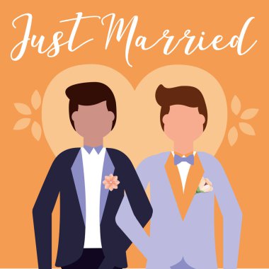 Gay düğün çift vektör tasarım