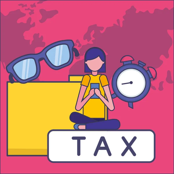 Avatar Frau mit Steuervektordesign — Stockvektor