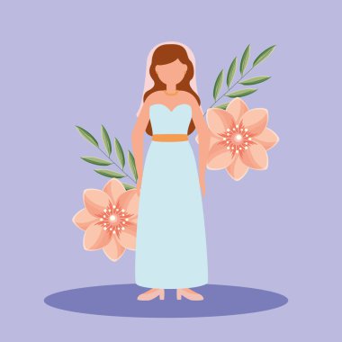 Düğün elbise vektör tasarım ile gelin avatar