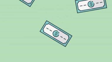 banknotlar dolar yağmur ekonomisi animasyon