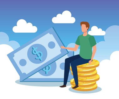 paralar ve faturaları nakit para ile işadamı