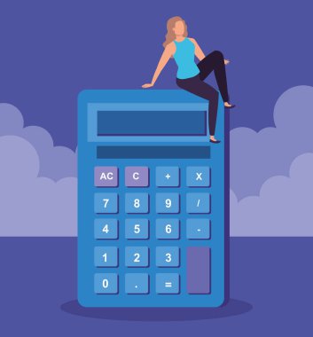 rapor hesap makinesi Finans verileri ile iş kadını