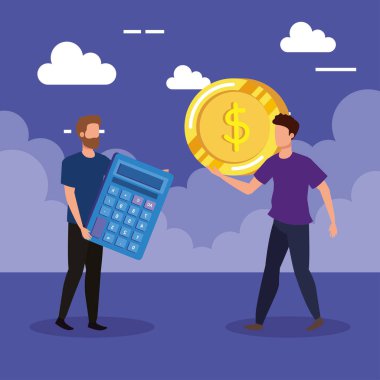 calcutor rapor ve sikke nakit para ile işadamları