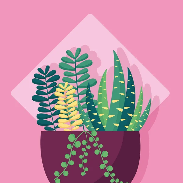 Dekorative Pflanzen flache Bildgestaltung — Stockvektor