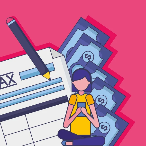 Avatar Frau mit Steuervektordesign — Stockvektor