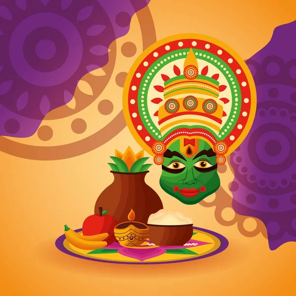 Feliz celebración del festival onam — Vector de stock