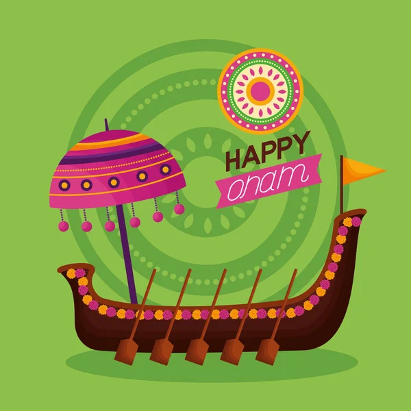 Feliz celebración del festival onam — Vector de stock