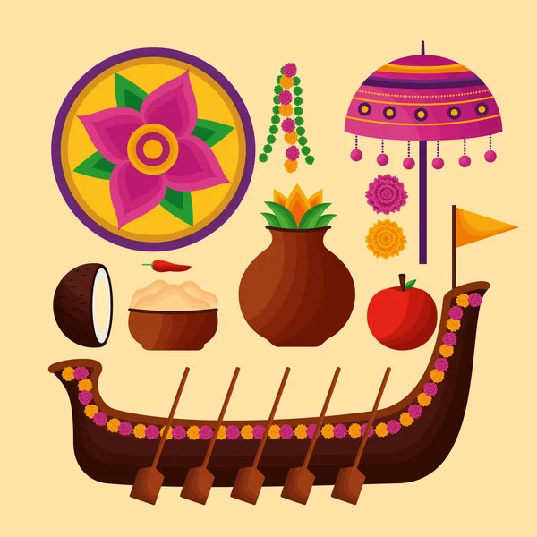 Щасливе святкування фестивалю onam — стоковий вектор