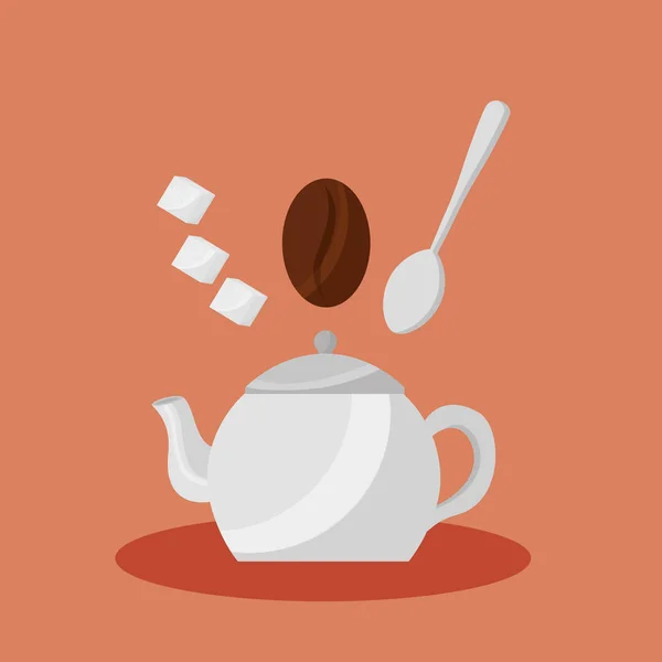 Kahve pot vektör tasarım — Stok Vektör