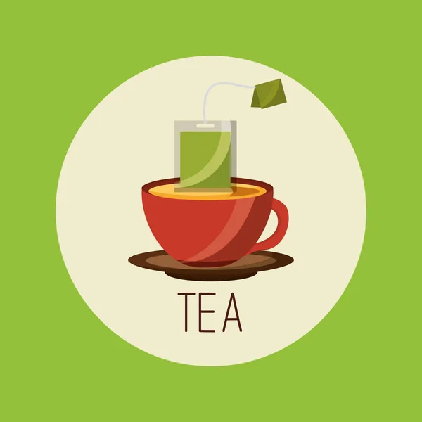 Projeto vetorial copo de chá — Vetor de Stock