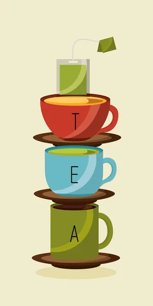 Tea cups vector design — Stock Vector