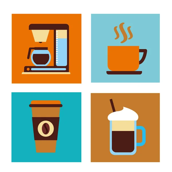 Xícara de café e design de vetor caneca — Vetor de Stock