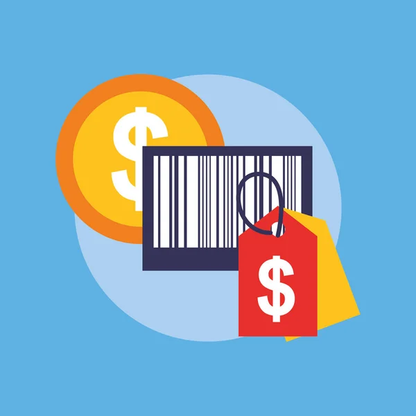 Compras icono en línea vector de diseño — Vector de stock