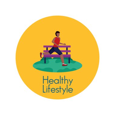 Avatar adam ve sağlıklı yaşam vektör tasarım