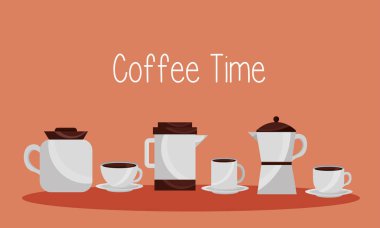 Kahve kapları ve bardak vektör tasarım