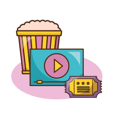 İzole sinema simge seti tasarımı