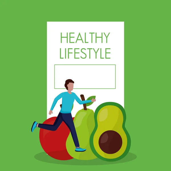 Avatar man and healthy lifestyle vector design — Stock Vector