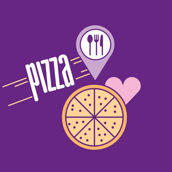 Diseño de vectores de comida rápida y pizza — Vector de stock