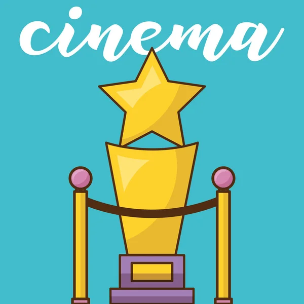 Troféu de cinema sobre o design de fundo azul — Vetor de Stock