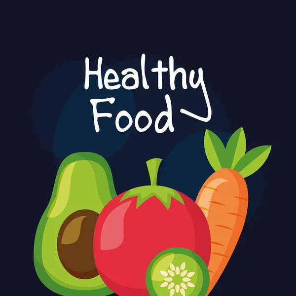 Sağlıklı ve organik gıda vektör tasarımı — Stok Vektör